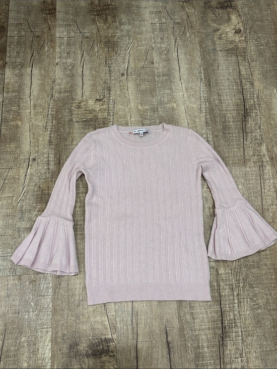 The Cashmere Project Tops - The Cashmere Project Light Pink Ribbed Bell Sleeve Sweater 100% Cashmere